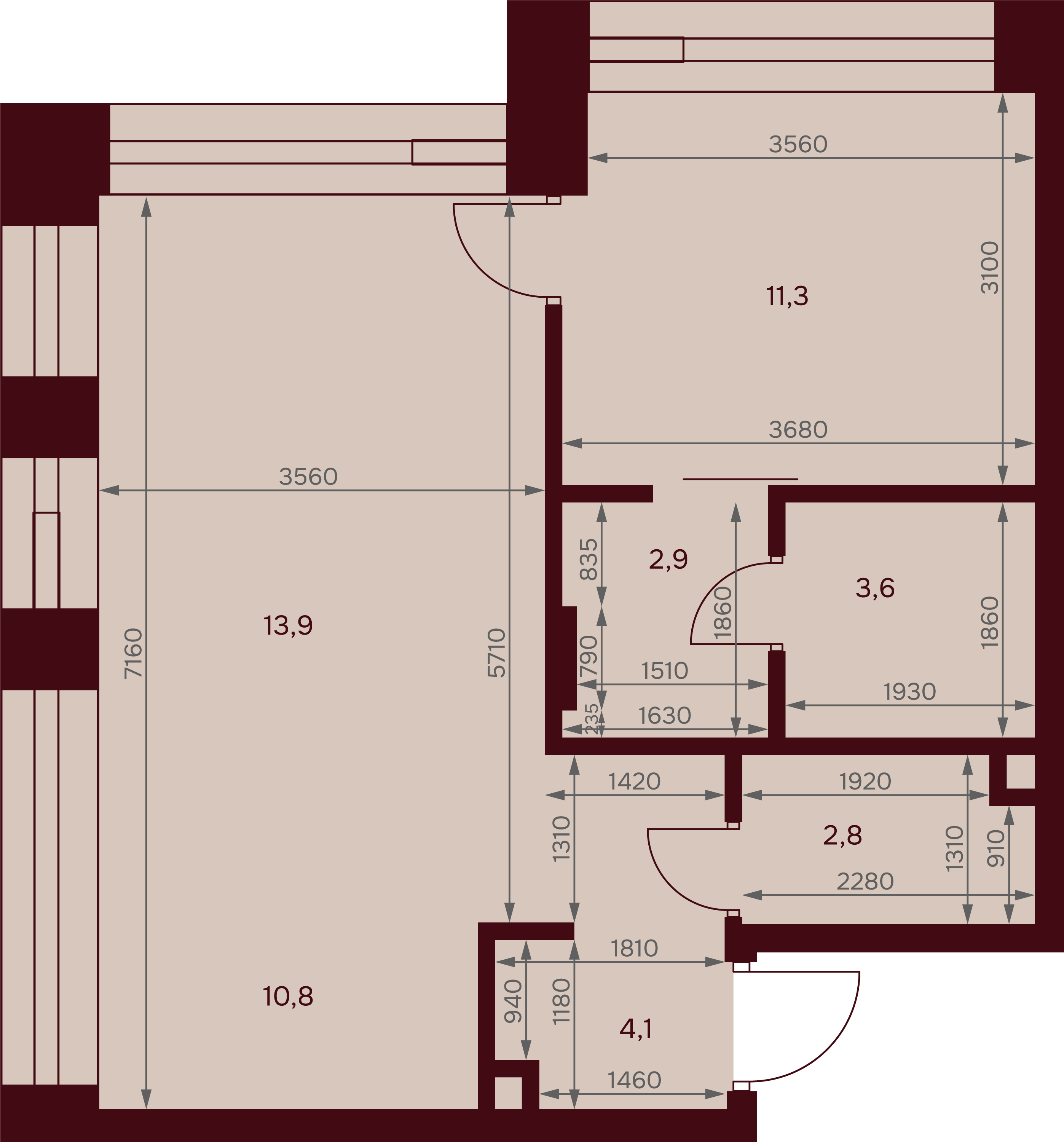 1-комнатная 48 м2 в ЖК Дом 7. Даниловский корпус null этаж 9
