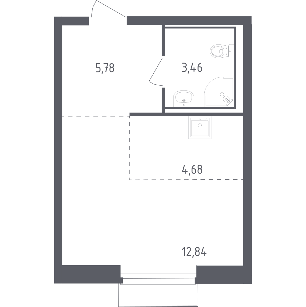 Студия 26 м2 в ЖК Рублёвский Квартал корпус null этаж 5
