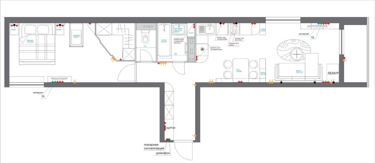 2-комнатная 54 м2 в ЖК undefined корпус null этаж 6