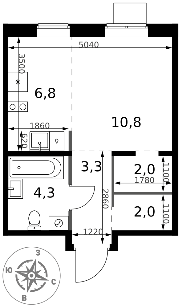 Студия 29 м2 в ЖК 1-й Ясеневский корпус null этаж 9