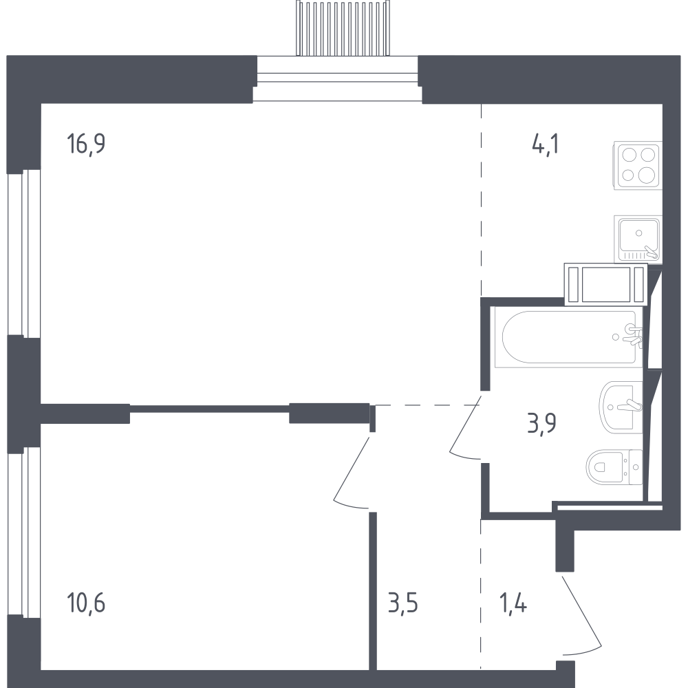 Студия 39 м2 в ЖК Мытищи Парк корпус null этаж 9