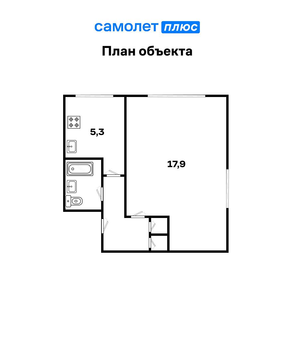 1-комнатная 29.4 м2 в ЖК undefined корпус null этаж 3