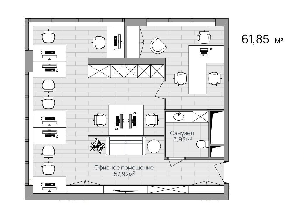 Студия 61.9 м2 в ЖК undefined корпус null этаж null
