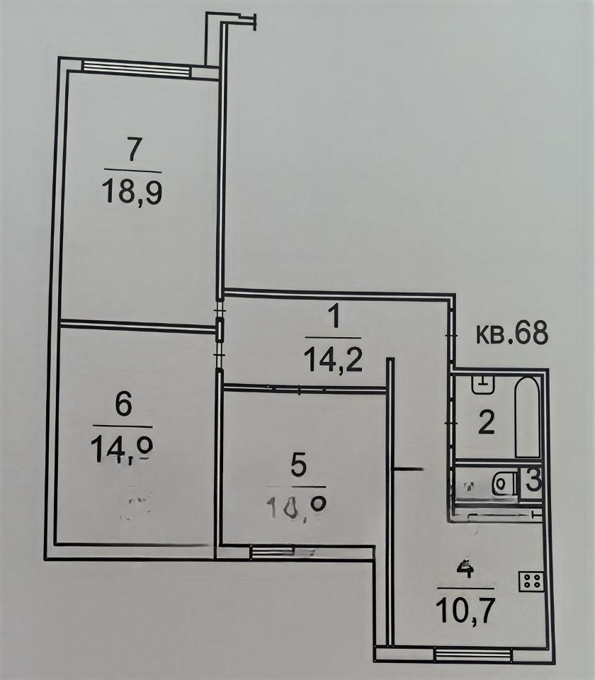 3-комнатная 75 м2 в ЖК undefined корпус null этаж 1