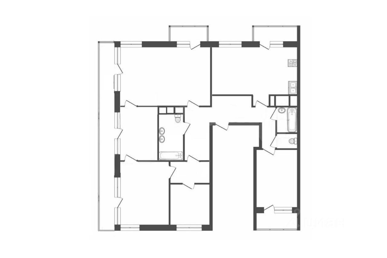 4-комнатная 133.5 м2 в ЖК undefined корпус null этаж 4
