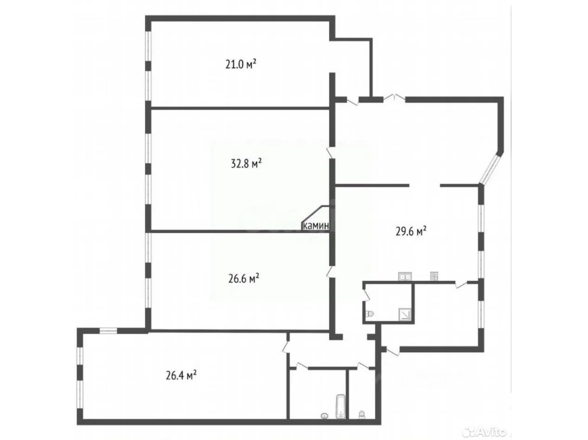 4-комнатная 186.8 м2 в ЖК undefined корпус null этаж 2