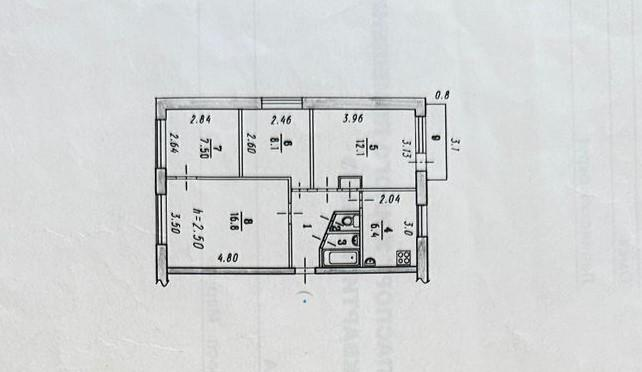 4-комнатная 59 м2 в ЖК undefined корпус null этаж 5