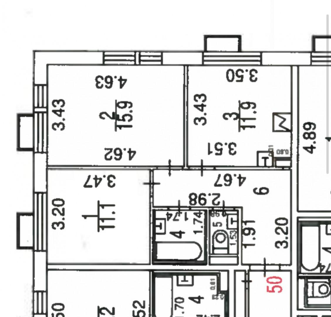 2-комнатная 53 м2 в ЖК undefined корпус null этаж 6