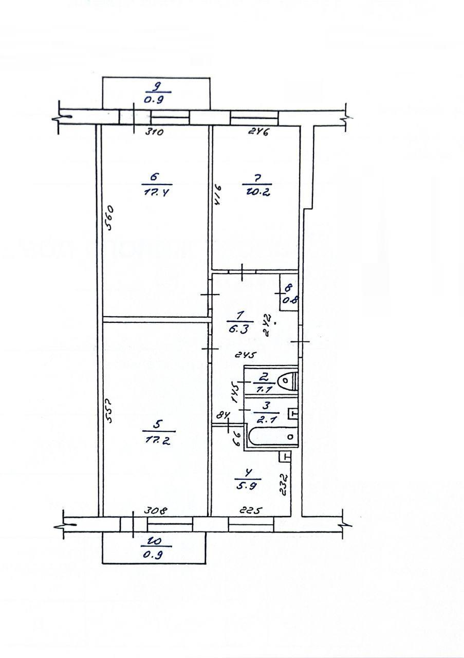 3-комнатная 61 м2 в ЖК undefined корпус null этаж 5