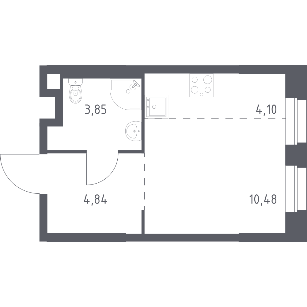 Студия 23 м2 в ЖК Эко Бунино корпус null этаж 19