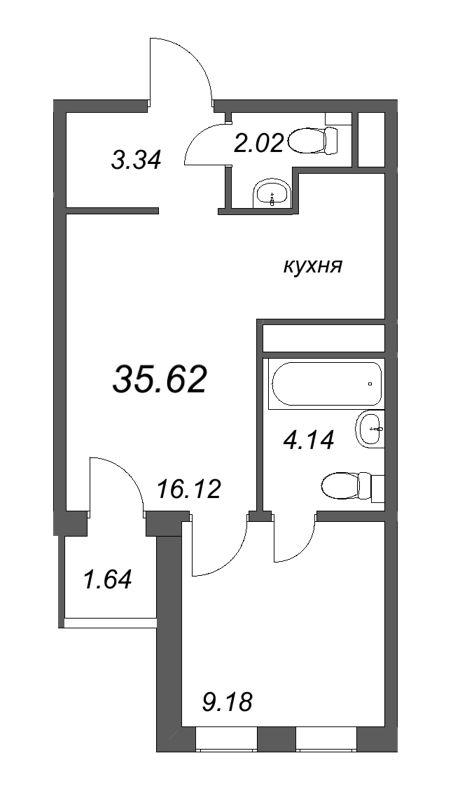 Студия 35 м2 в ЖК AEROCITY Club корпус null этаж 7
