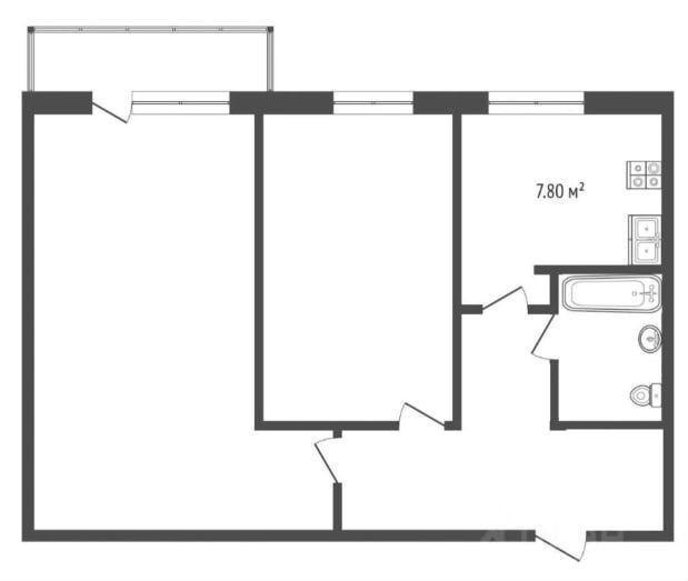 2-комнатная 47.2 м2 в ЖК undefined корпус null этаж 8