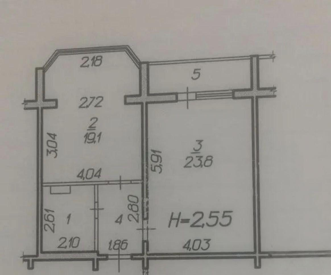 1-комнатная 53.3 м2 в ЖК undefined корпус null этаж 6