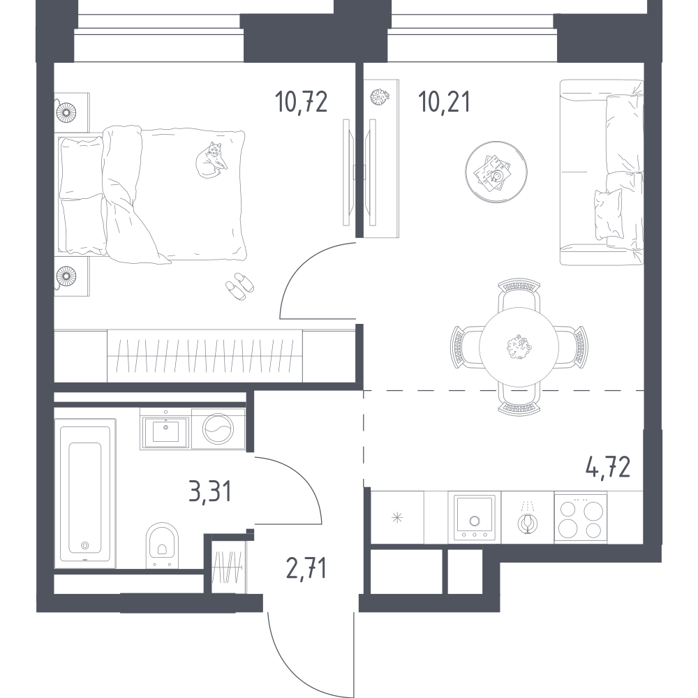 Студия 31 м2 в ЖК Верейская 41 корпус null этаж 3
