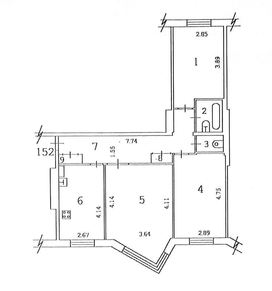 3-комнатная 70.1 м2 в ЖК undefined корпус null этаж 1