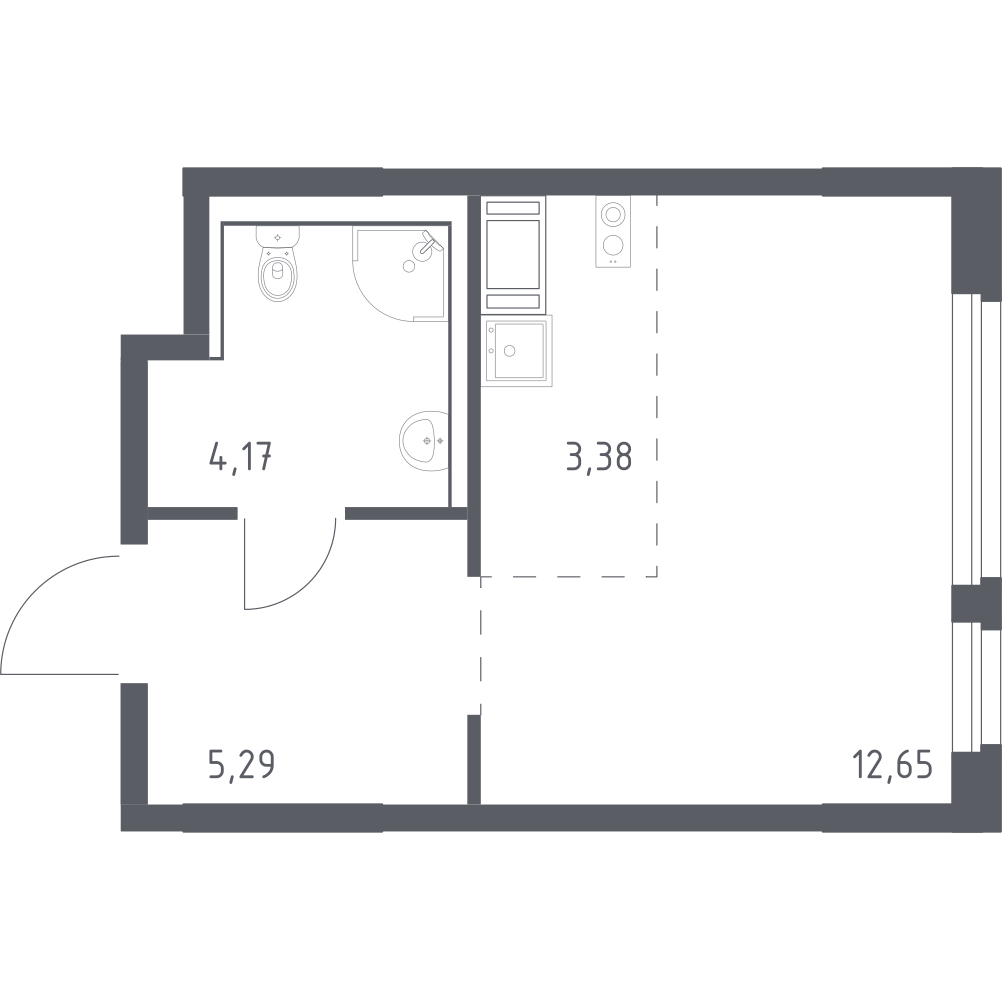 Студия 25 м2 в ЖК Новое Колпино корпус null этаж 8