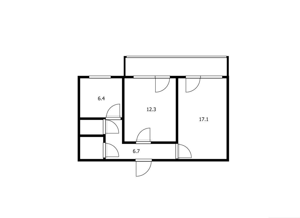 2-комнатная 46.5 м2 в ЖК undefined корпус null этаж 4