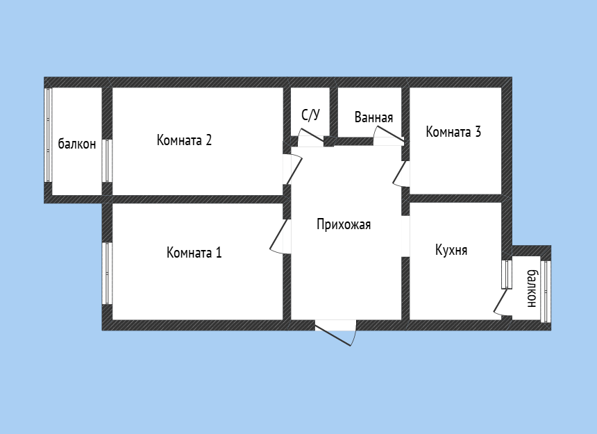 3-комнатная 70 м2 в ЖК undefined корпус null этаж 5