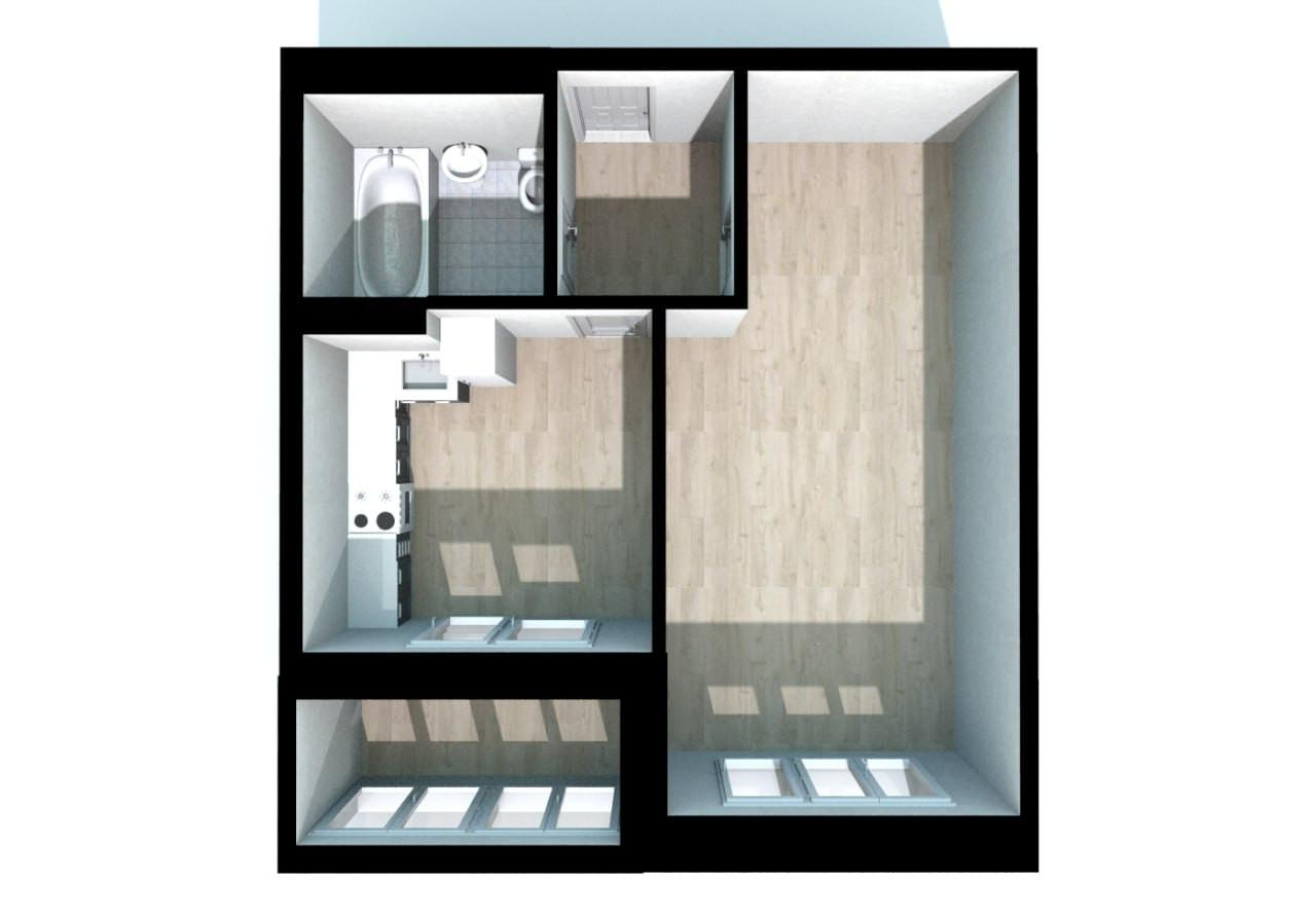 1-комнатная 34.4 м2 в ЖК undefined корпус null этаж 6