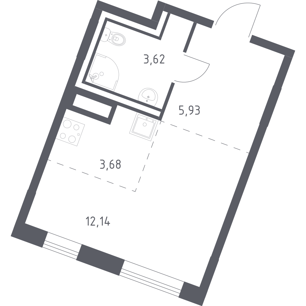 Студия 25 м2 в ЖК Квартал Лаголово корпус null этаж 5
