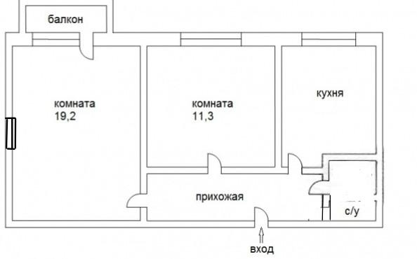 2-комнатная 41.9 м2 в ЖК undefined корпус null этаж 3