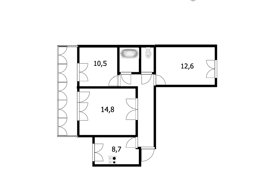 3-комнатная 62.5 м2 в ЖК undefined корпус null этаж 9