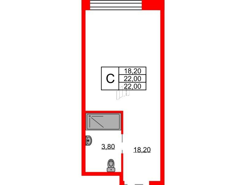 Студия 22 м2 в ЖК Industrial Avenir корпус null этаж 6