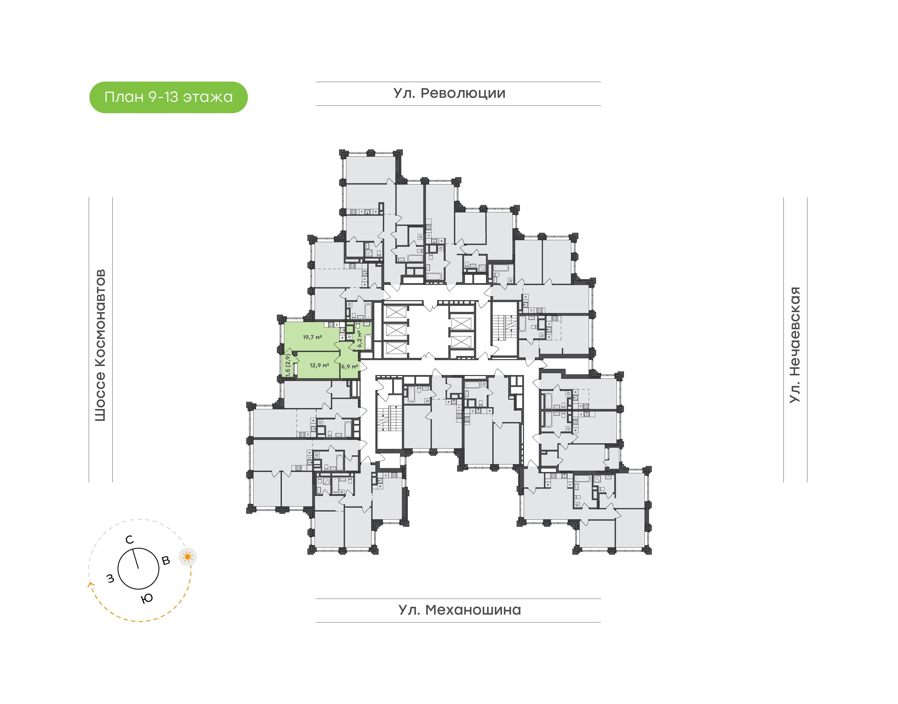 1-комнатная 47 м2 в ЖК Городские кварталы Талан корпус null этаж 9