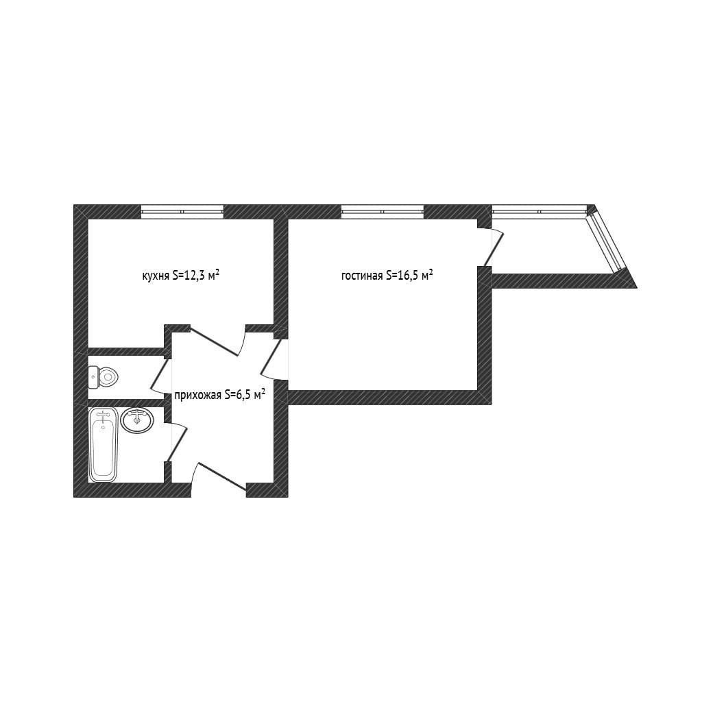 1-комнатная 39.6 м2 в ЖК undefined корпус null этаж 3
