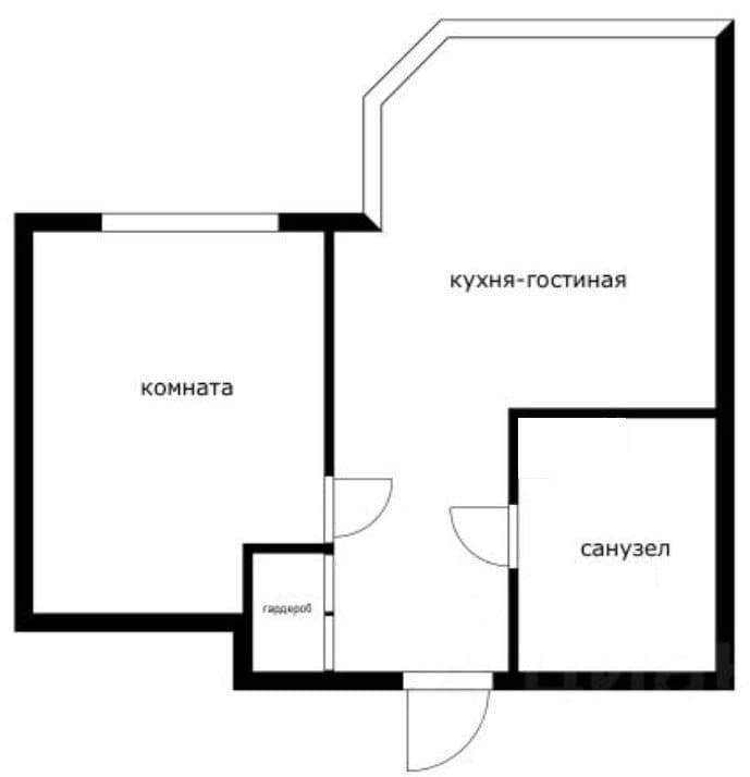 1-комнатная 30 м2 в ЖК undefined корпус null этаж 7