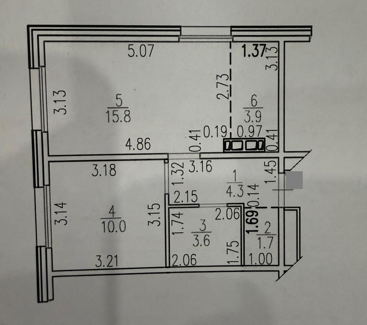 2-комнатная 39.3 м2 в ЖК undefined корпус null этаж 9
