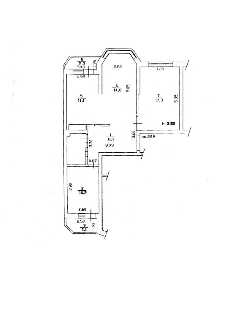 3-комнатная 68.3 м2 в ЖК undefined корпус null этаж 9