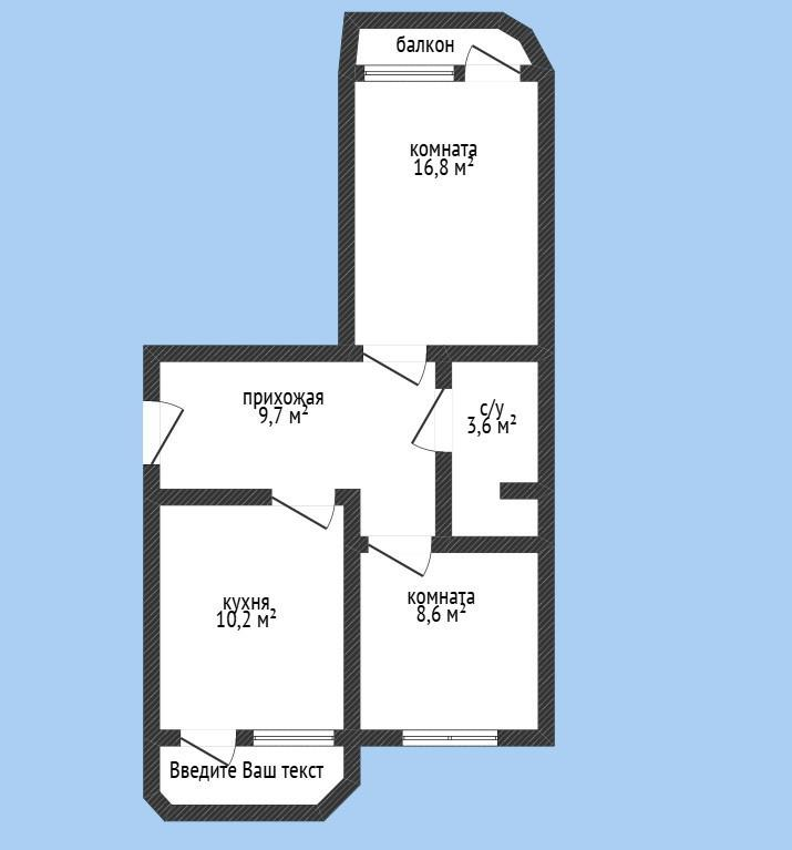 2-комнатная 56 м2 в ЖК undefined корпус null этаж 8