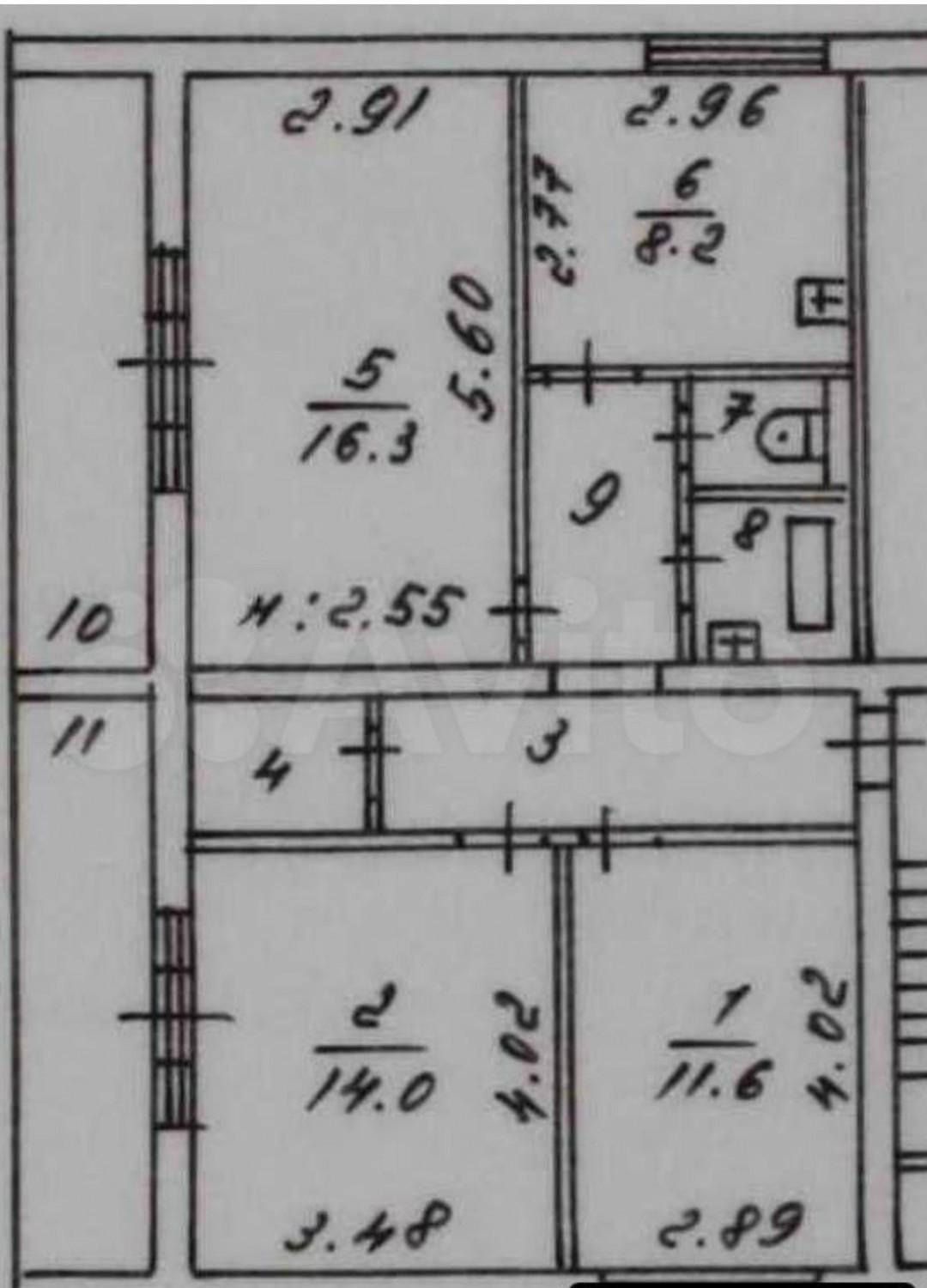 3-комнатная 74 м2 в ЖК undefined корпус null этаж 1