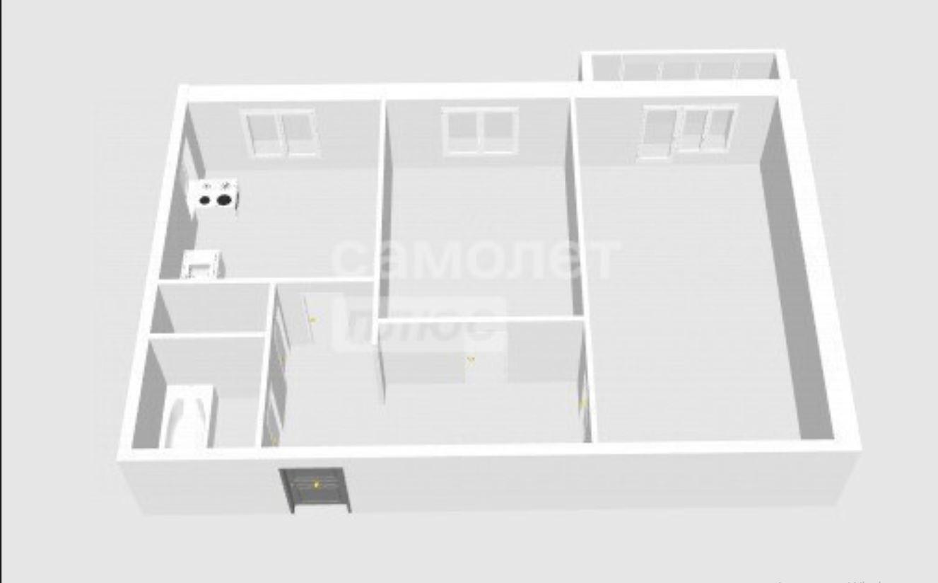 2-комнатная 52.5 м2 в ЖК undefined корпус null этаж 7