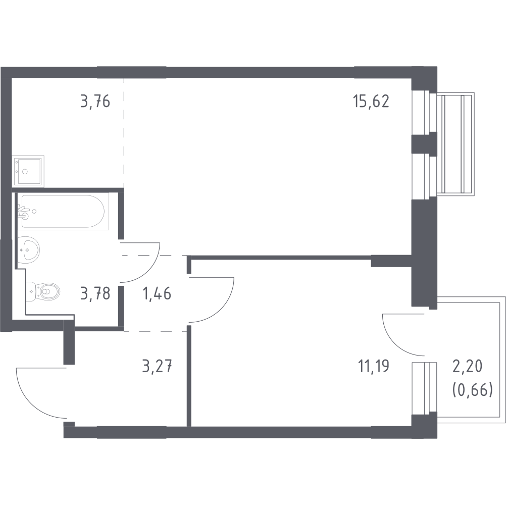 Студия 39 м2 в ЖК Рублёвский Квартал корпус null этаж 5