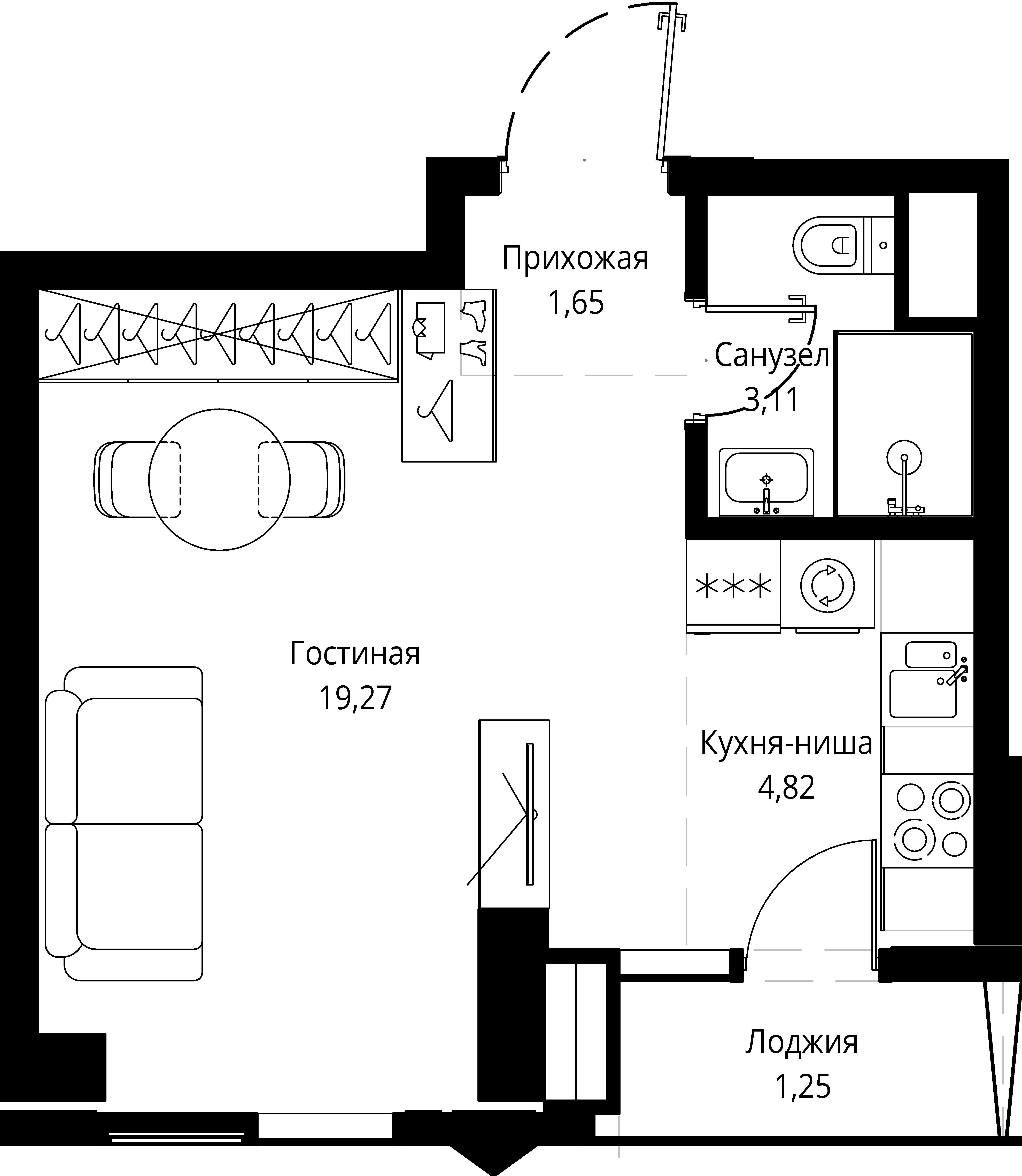 Студия 30 м2 в ЖК JOIS корпус null этаж 6
