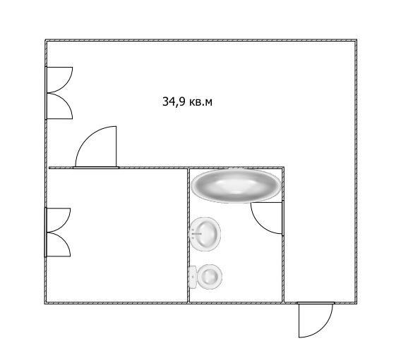 1-комнатная 34.9 м2 в ЖК undefined корпус null этаж 2