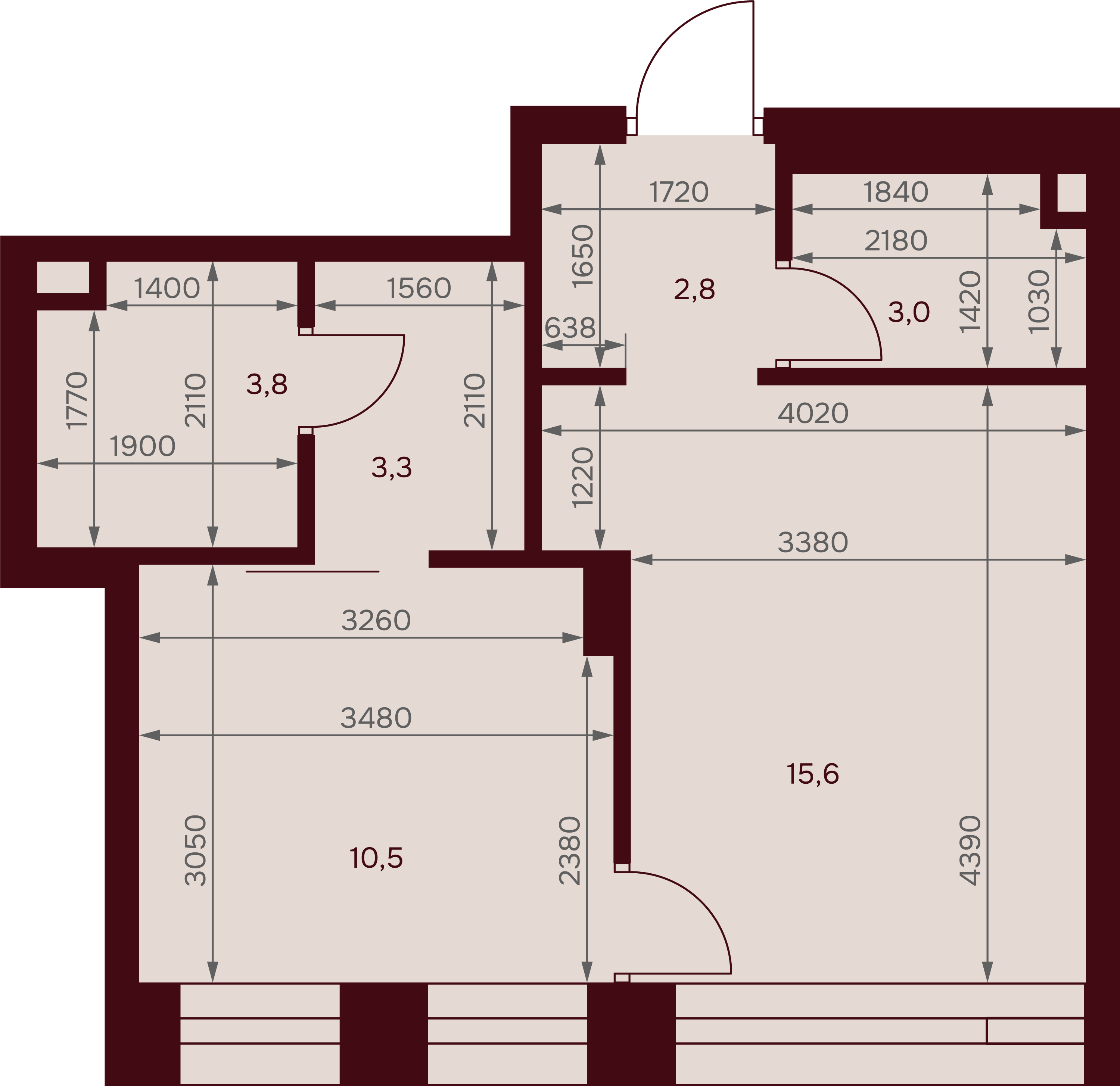 1-комнатная 39 м2 в ЖК Дом 7. Даниловский корпус null этаж 2