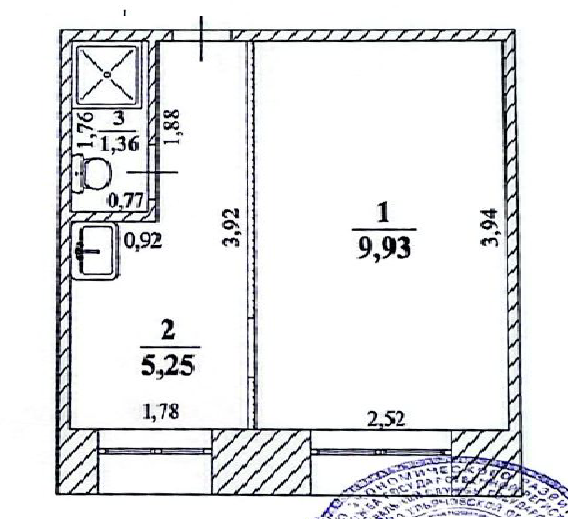 1-комнатная 16.5 м2 в ЖК undefined корпус null этаж 1