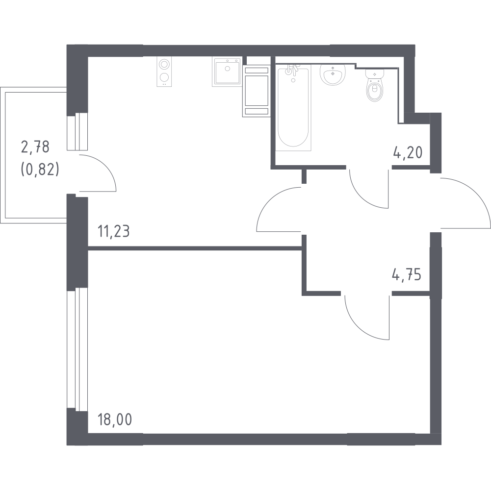1-комнатная 39 м2 в ЖК Новое Колпино корпус null этаж 6