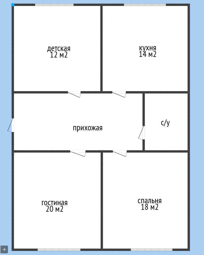 3-комнатная 80 м2 в ЖК undefined корпус null этаж 1