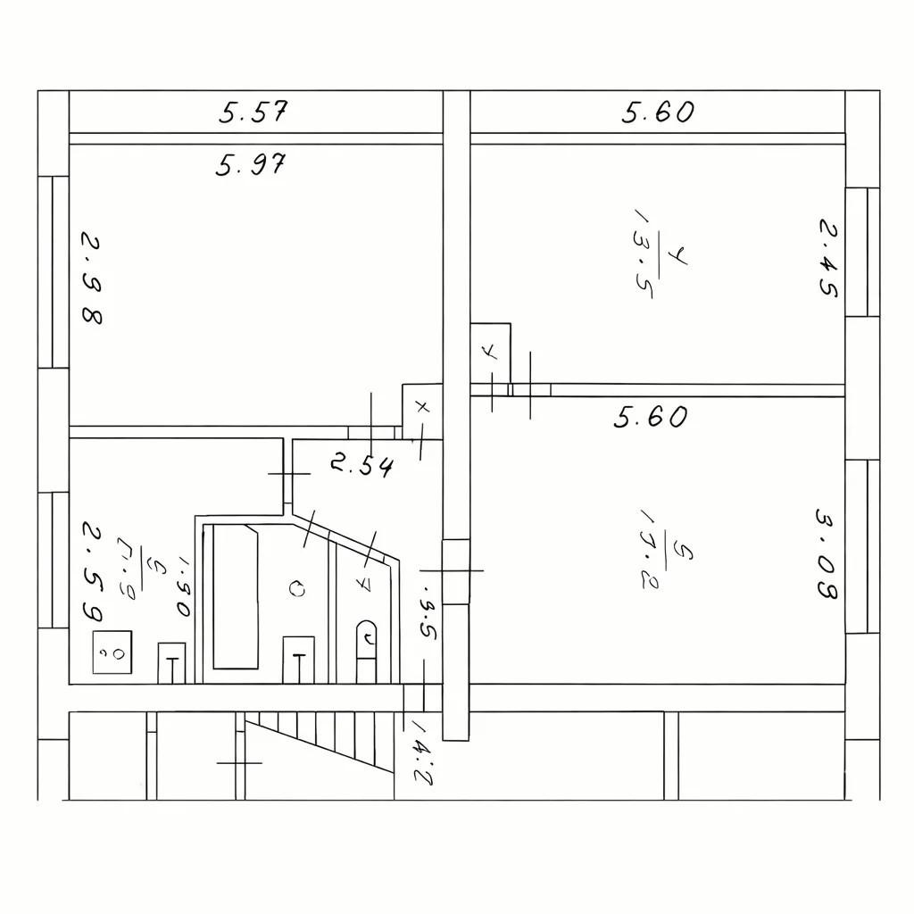 3-комнатная 61.7 м2 в ЖК undefined корпус null этаж 1