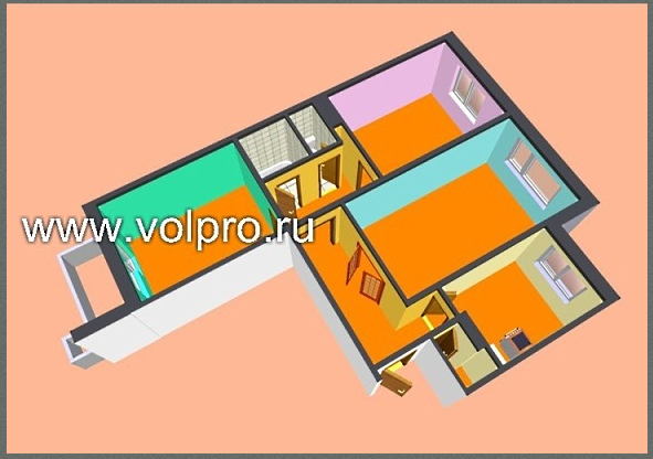 3-комнатная 66 м2 в ЖК undefined корпус null этаж 4