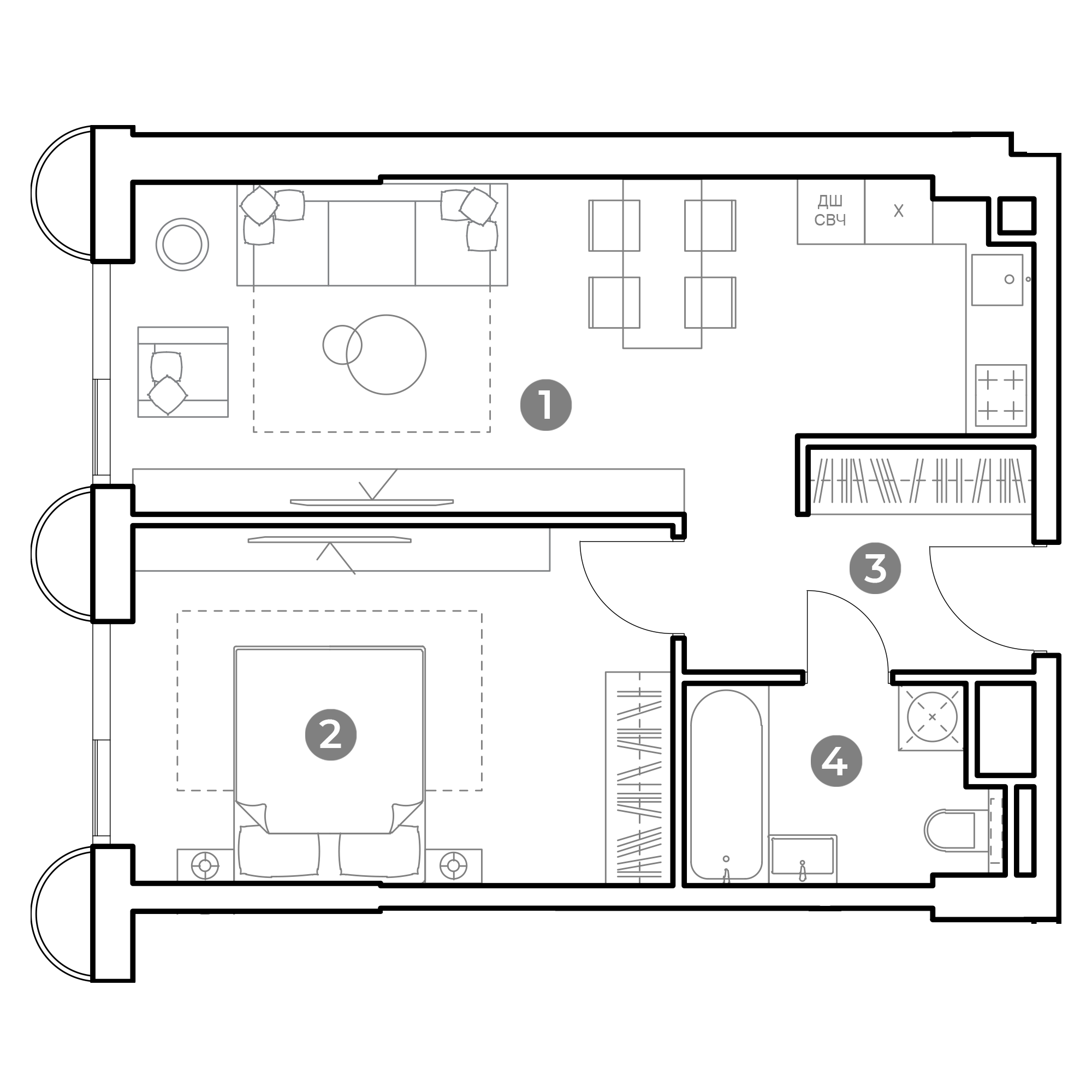 2-комнатная 48 м2 в ЖК Nametkin Tower корпус null этаж 9