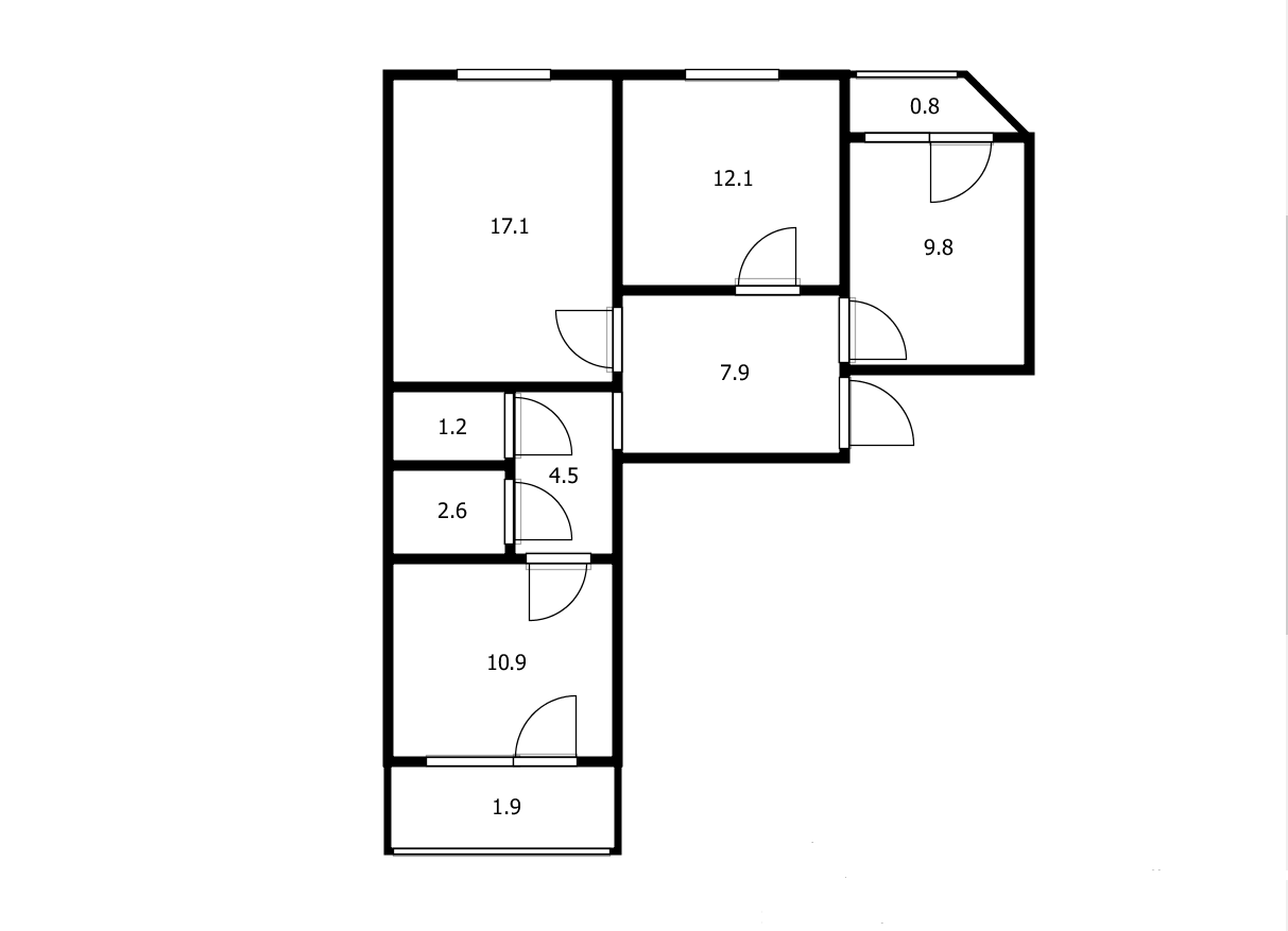 3-комнатная 65.3 м2 в ЖК undefined корпус null этаж 8