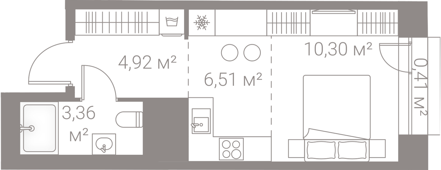Студия 25 м2 в ЖК ЛАЙФ-Варшавская корпус null этаж 25