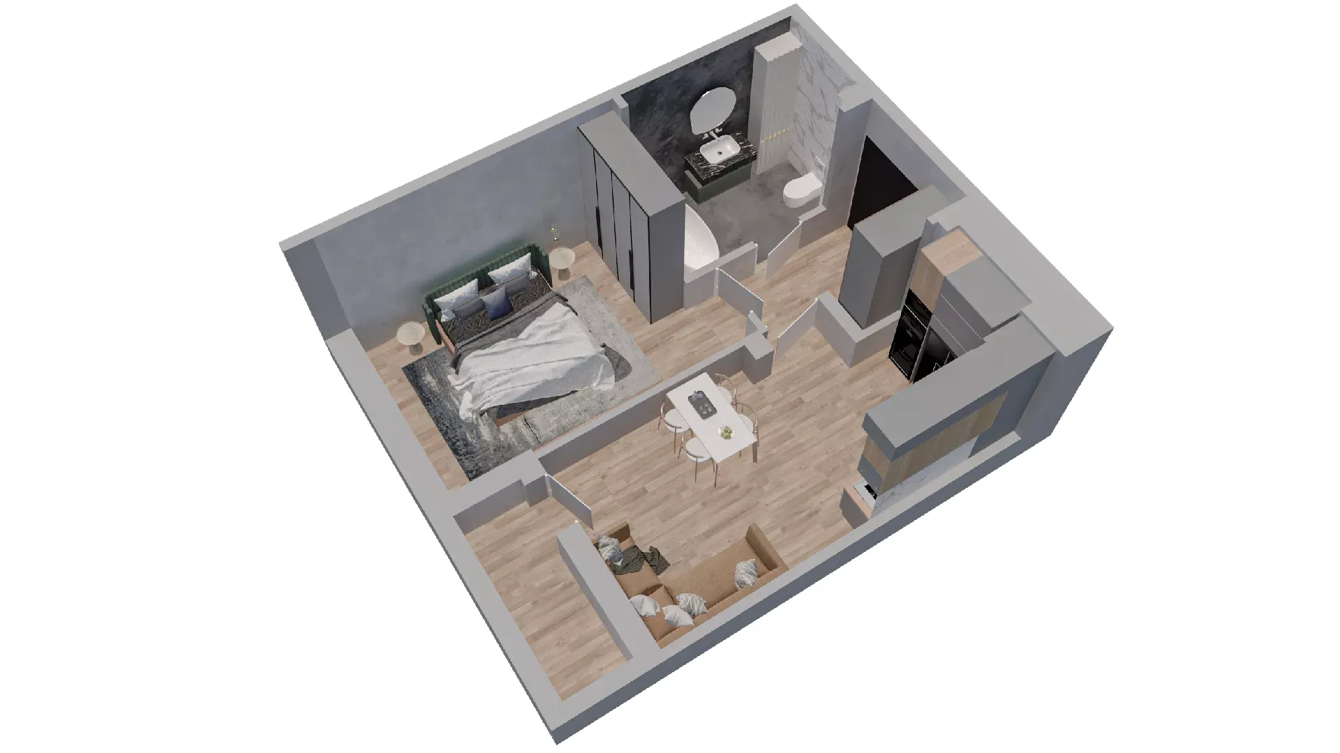 1-комнатная 38 м2 в ЖК Пальмира 2.0 корпус null этаж 1