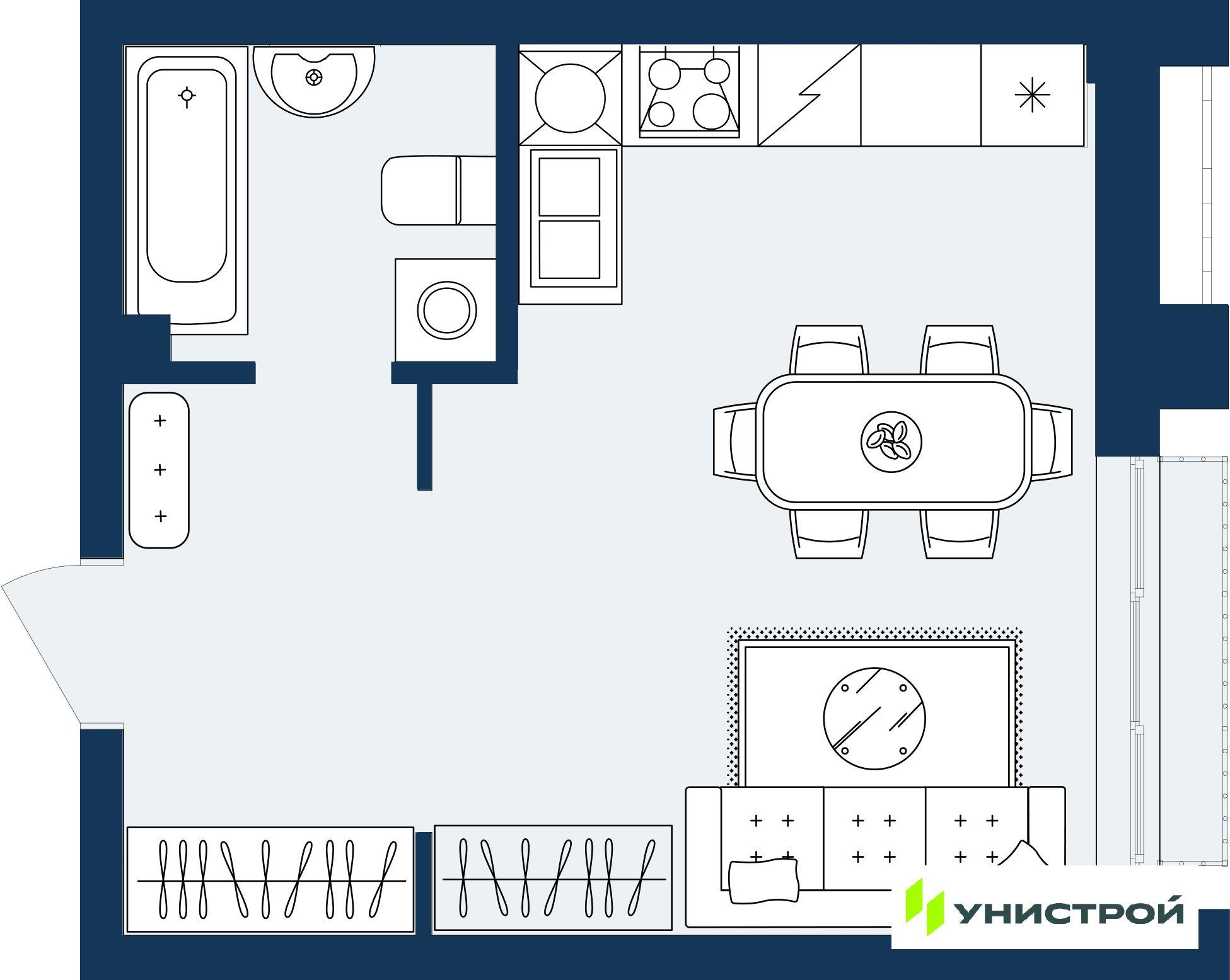 Студия 28 м2 в ЖК ГРАНД БЕРЕГ корпус null этаж 7