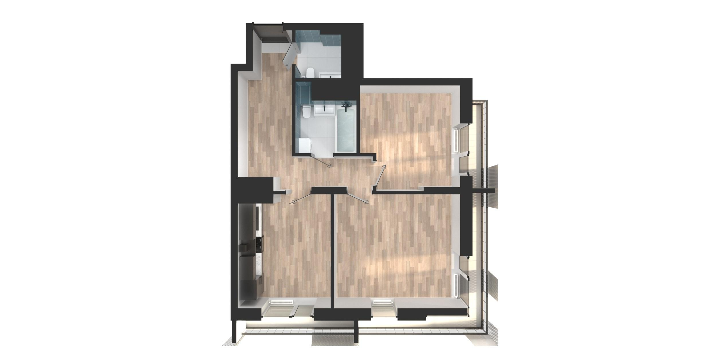2-комнатная 61 м2 в ЖК Мой Ритм корпус null этаж 10